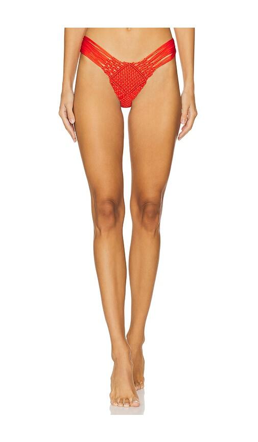 Indah Samui Skimpy Macrame Bottom in Red Cover