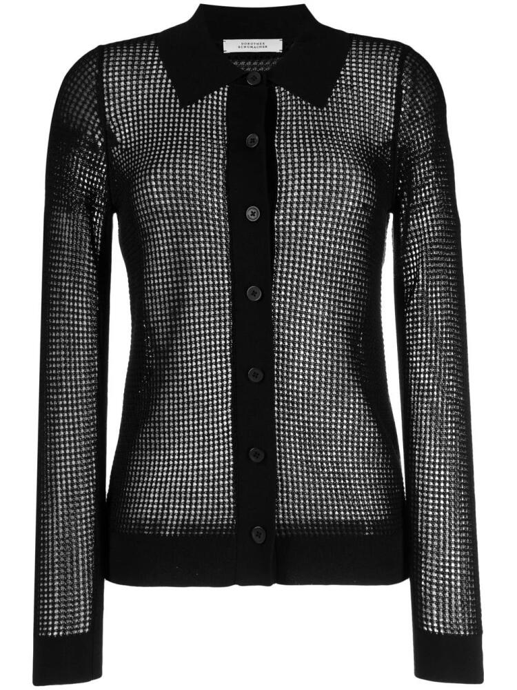 Dorothee Schumacher open-knit cotton cardigan - Black Cover