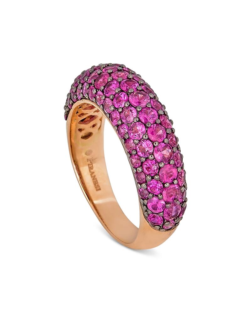 Piranesi 18K Rose Gold Dome Pink Sapphire Pave Small Statement Ring Cover