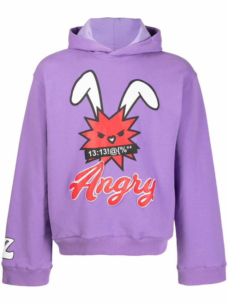 Natasha Zinko graphic-print pullover hoodie - Purple Cover