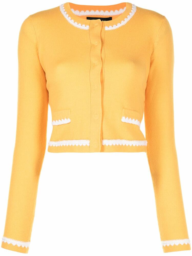 Paule Ka contrast trim cropped cardigan - Orange Cover