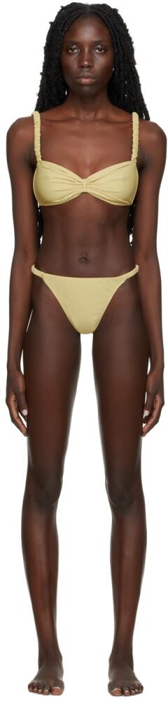 Diotima Yellow Matte Ruch Bikini Cover