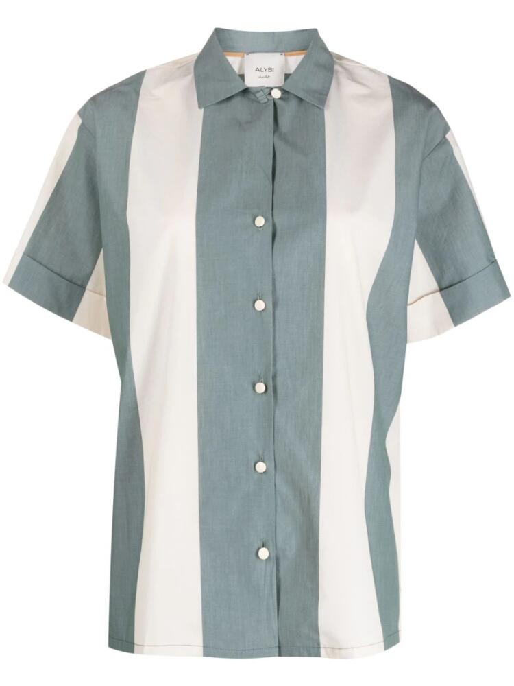 Alysi maxi striped cotton shirt - Blue Cover