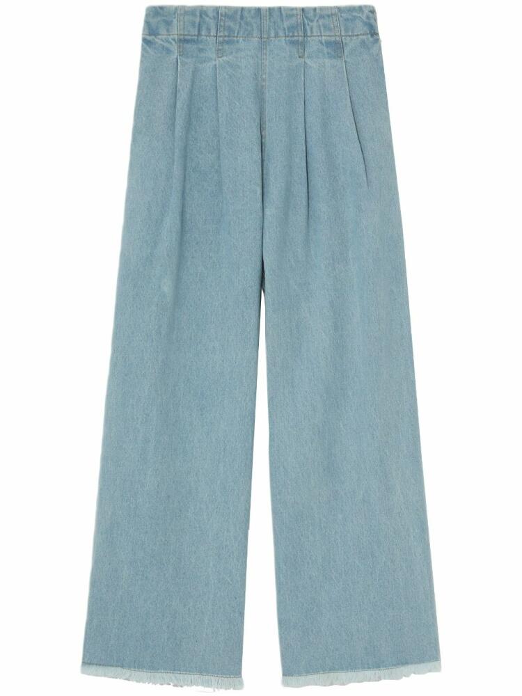 Sea pleat-detail wide-leg jeans - Blue Cover