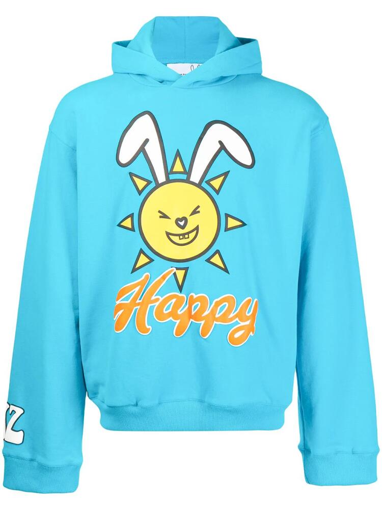 Natasha Zinko graphic-print pullover hoodie - Blue Cover