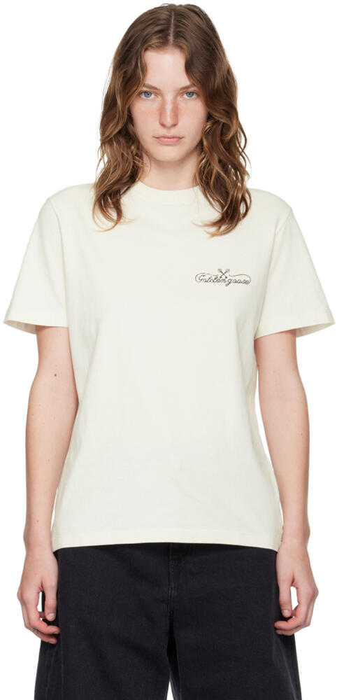 Golden Goose Off-White Printed Logo T-Shirt Cover