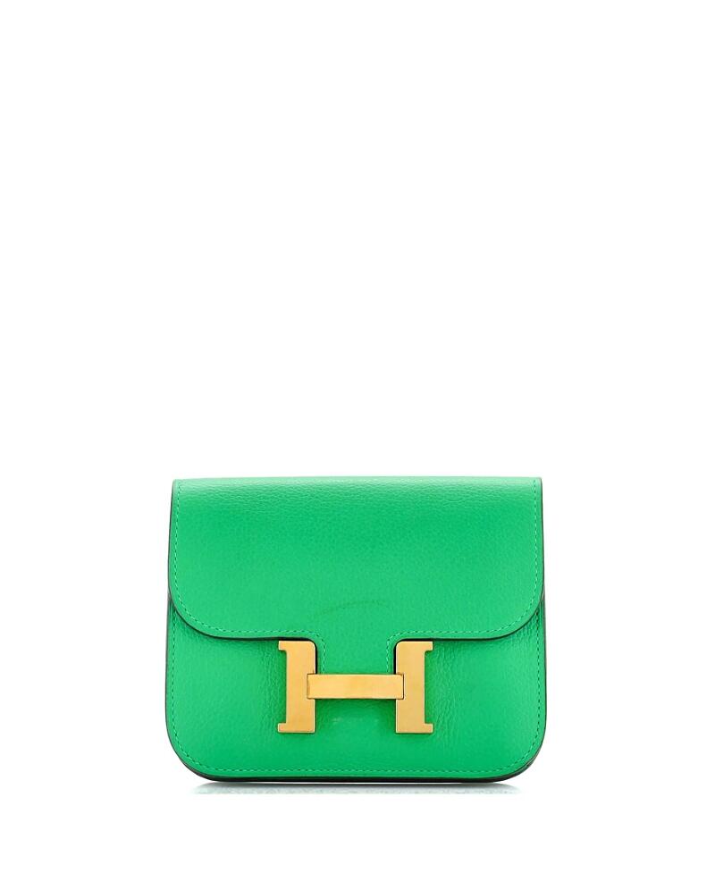 Pre-Owned Hermes Constance Slim Wallet Evercolor Cover