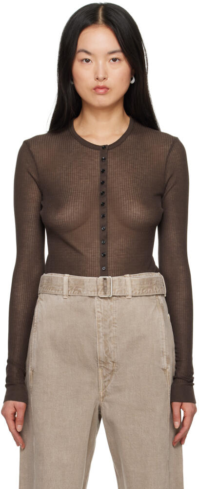 LEMAIRE Brown Seamless Cardigan Cover