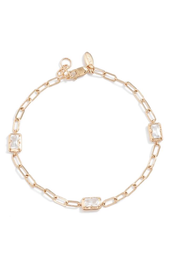 Anzie Melia Carre Baguette Chain Bracelet in White Gold Cover