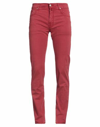 Jacob Cohёn Man Pants Tomato red Cotton, Elastane Cover