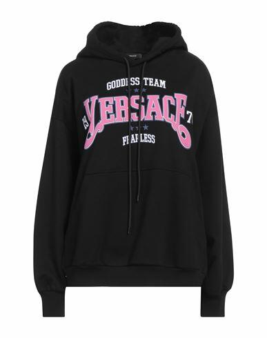 Versace Woman Sweatshirt Black Cotton Cover