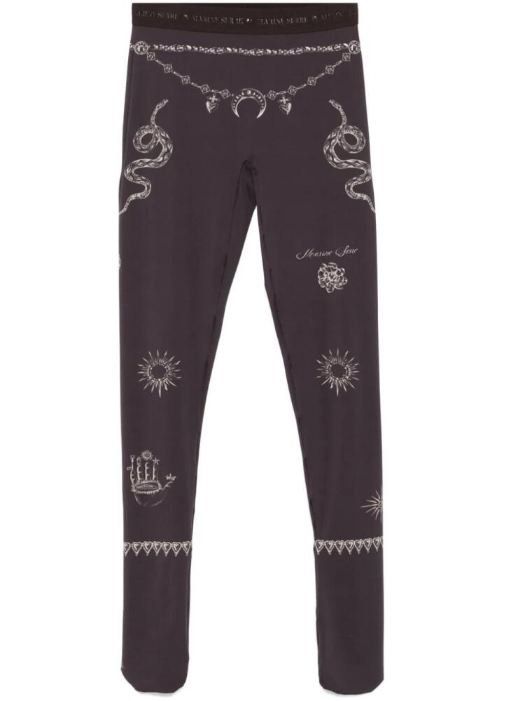 Marine Serre tattoo-print leggings - Brown Cover