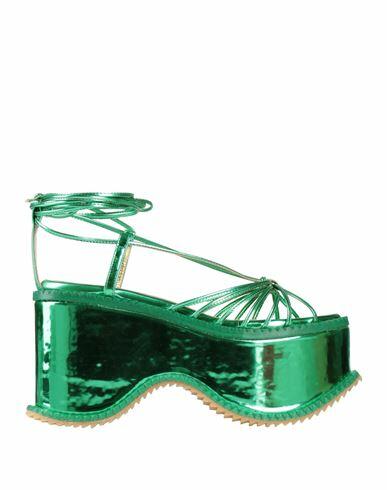 Vivienne Westwood Woman Sandals Green Calfskin Cover