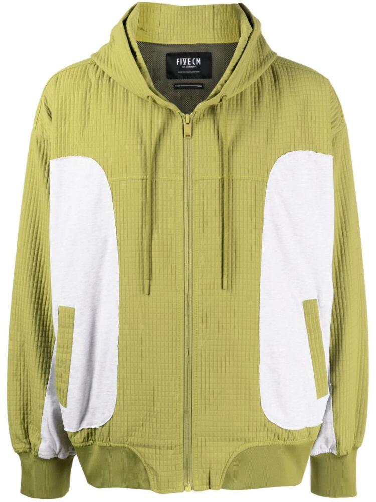 FIVE CM colour-block hooded jacket - Green Cover