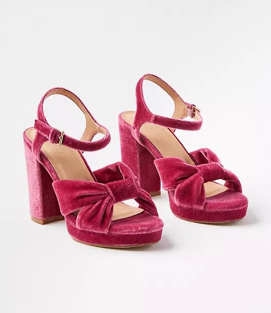 Loft Velvet Twist Platform Sandals Cover