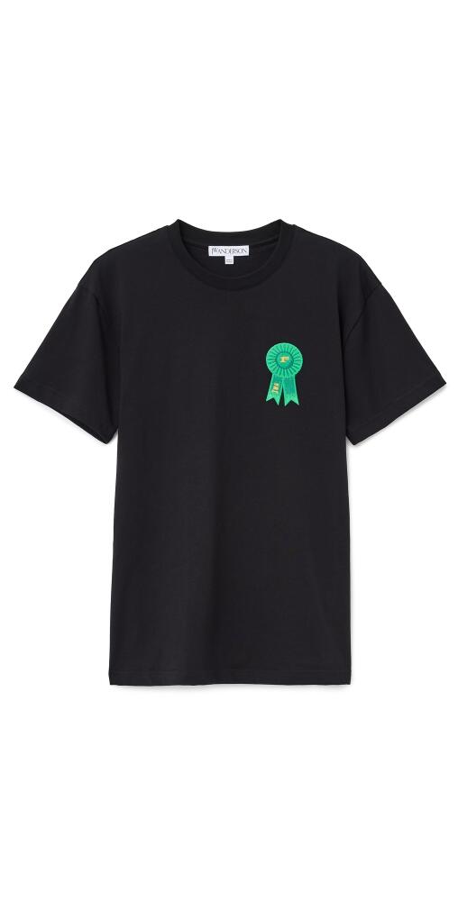 JW Anderson Unisex Rosette Patch Back Print Tee Black Cover