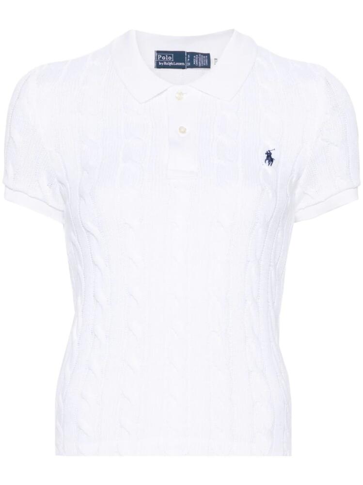 Polo Ralph Lauren Polo Pony cable-knit polo shirt - White Cover