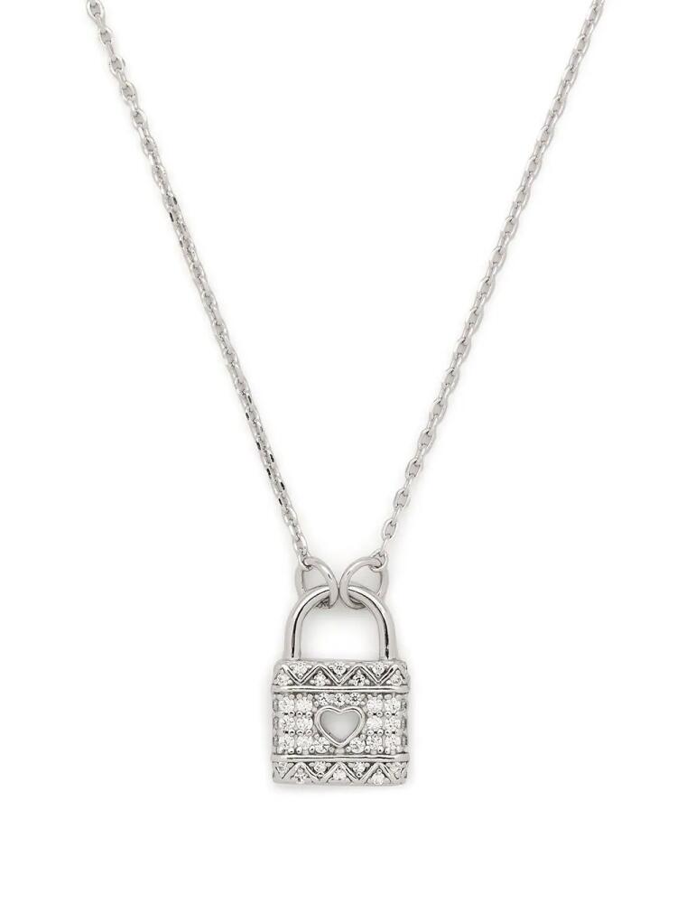 APM Monaco micro pavé locket pendant necklace - Silver Cover