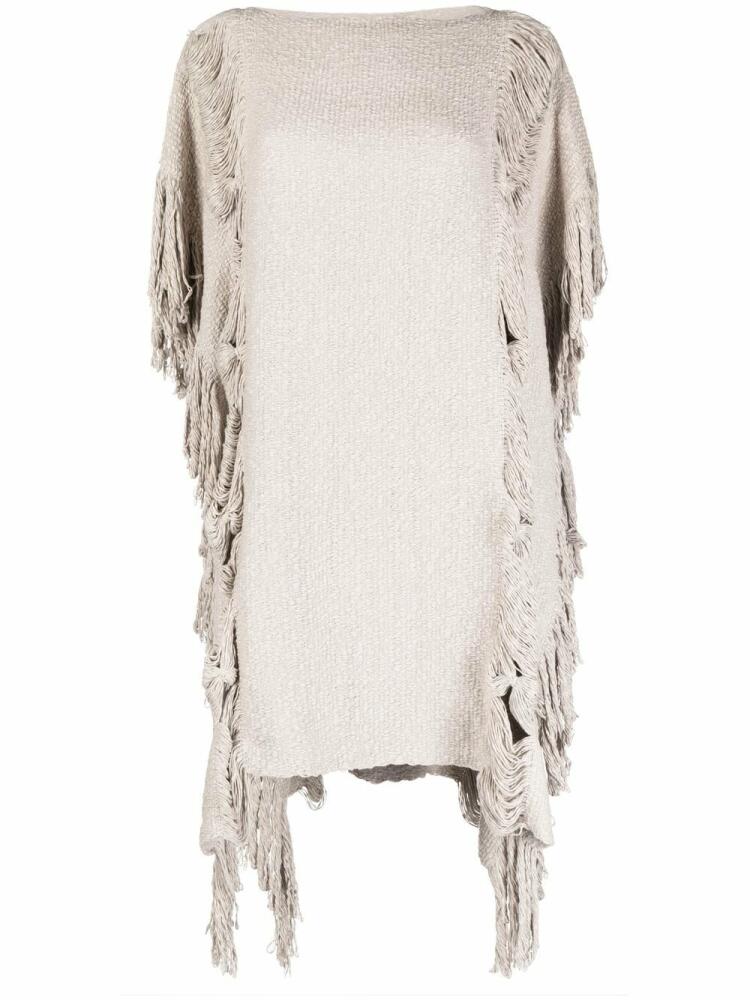 VOZ fringed poncho-style jumper - Grey Cover