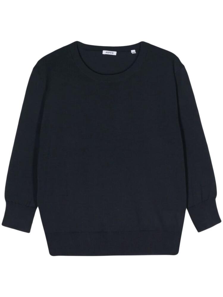 ASPESI fine-knit cotton jumper - Blue Cover