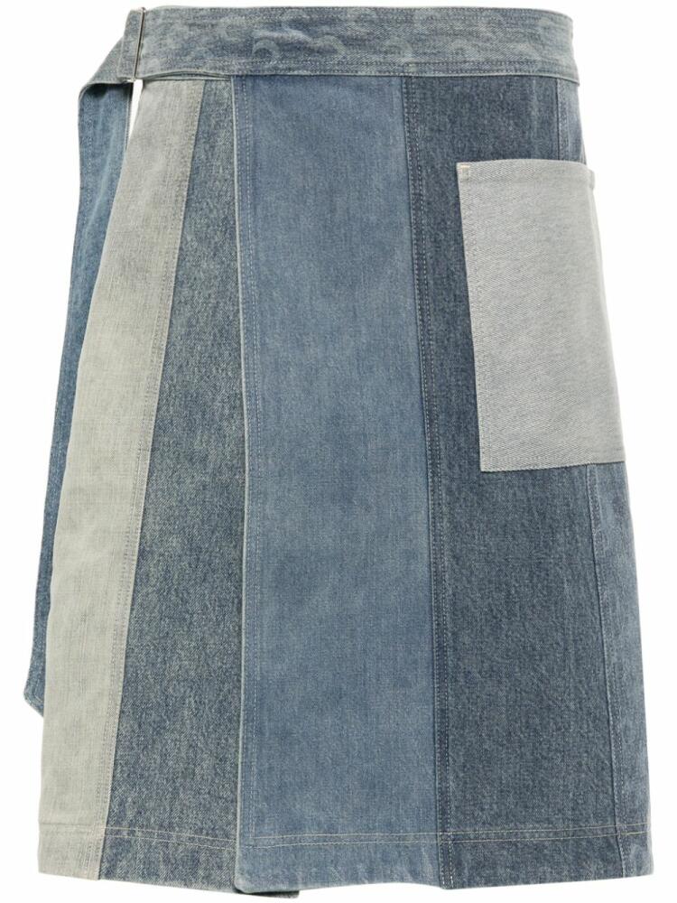 Marine Serre Regenerated denim wrap skirt - Blue Cover