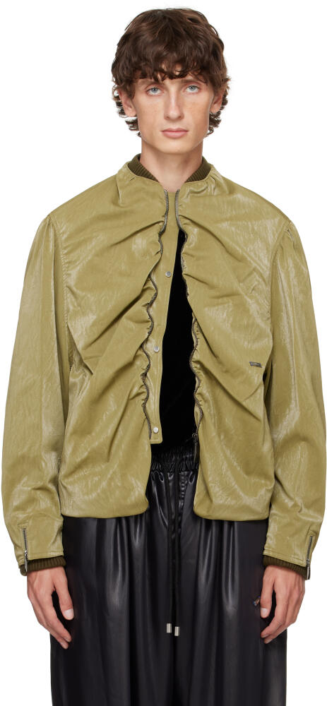 ADER error Khaki Product. 21 Faux-Leather Jacket Cover