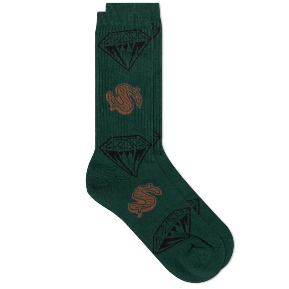 Billionaire Boys Club Men's Diamonds & Dollars Socks in Green Cover