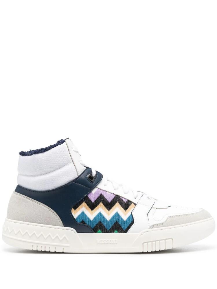 Missoni zigzag hi-top sneakers - White Cover