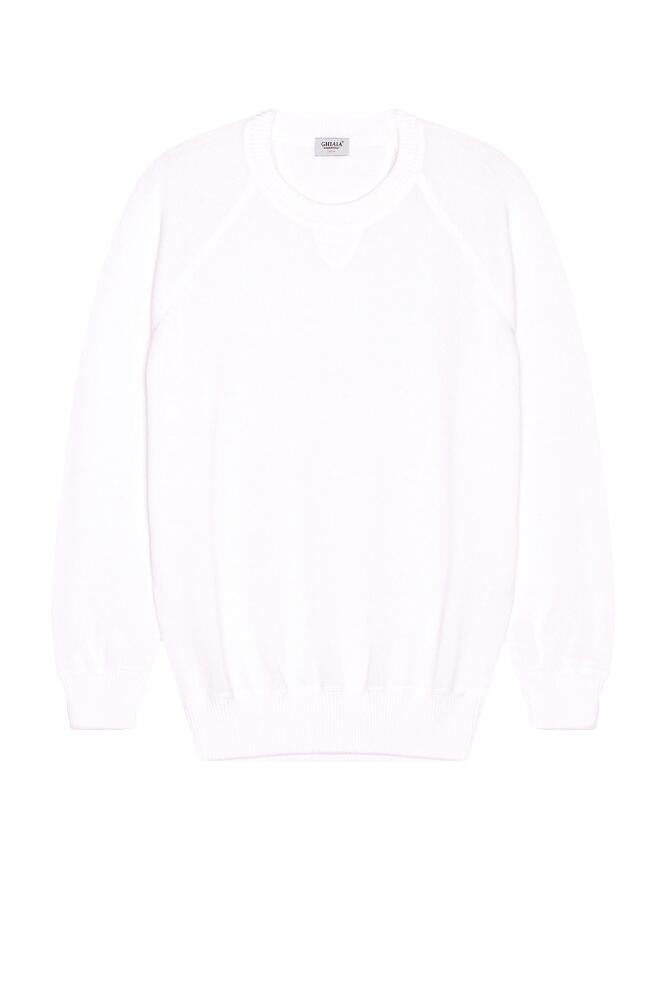 Ghiaia Cashmere Cotton Raglan Crewneck in Ivory Cover