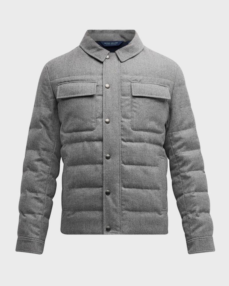 Peter Millar Men's Davos Wool Quilted Shirt Jacket Cover