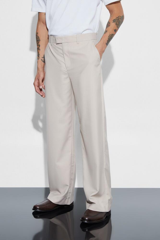 boohoo Mens Wide Leg Dress Pants - Beige Cover