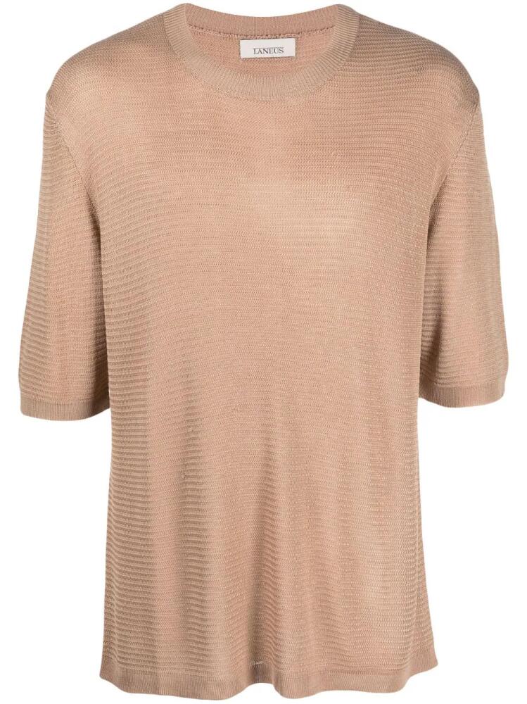 Laneus short-sleeve Bemberg jumper - Neutrals Cover