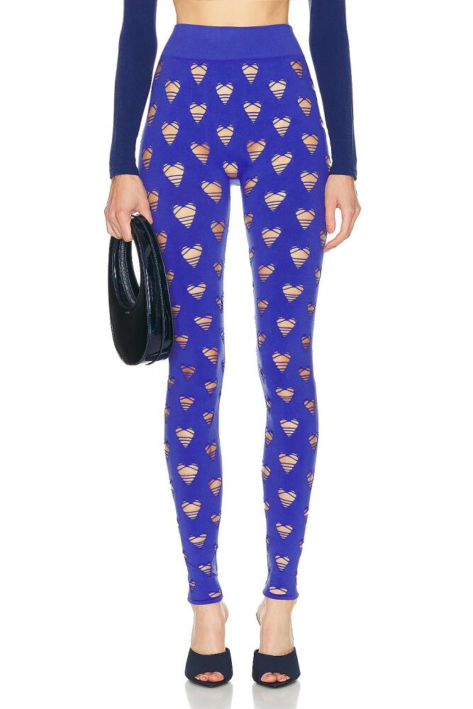 Maisie Wilen Perforated Heart Legging in Royal Cover