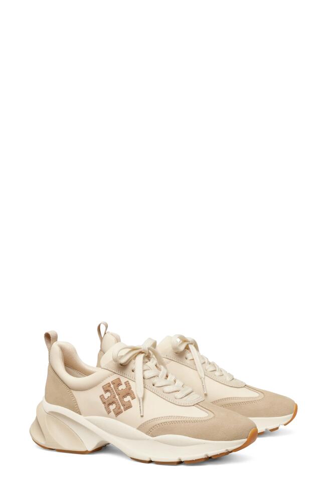 Tory Burch Good Luck Sneaker in French Pearl/Biscotti Cover