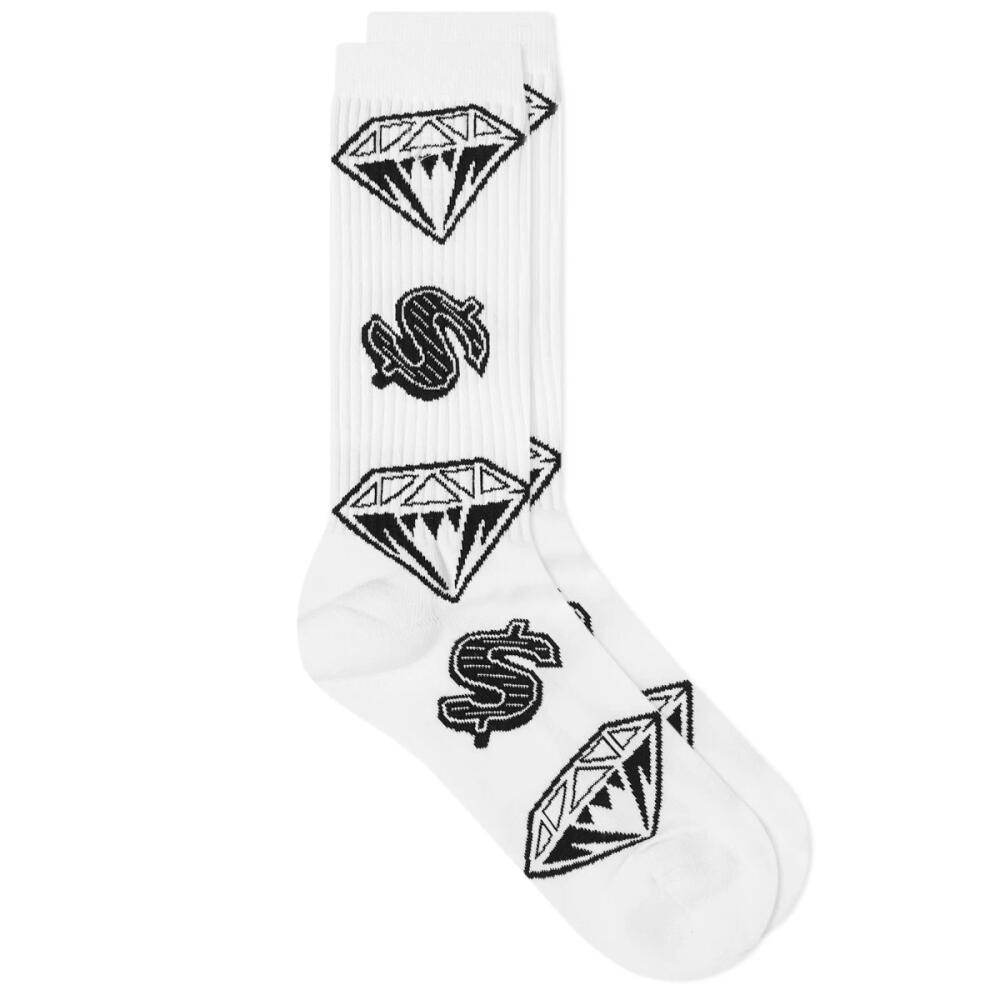 Billionaire Boys Club Men's Diamonds & Dollars Socks in White Cover