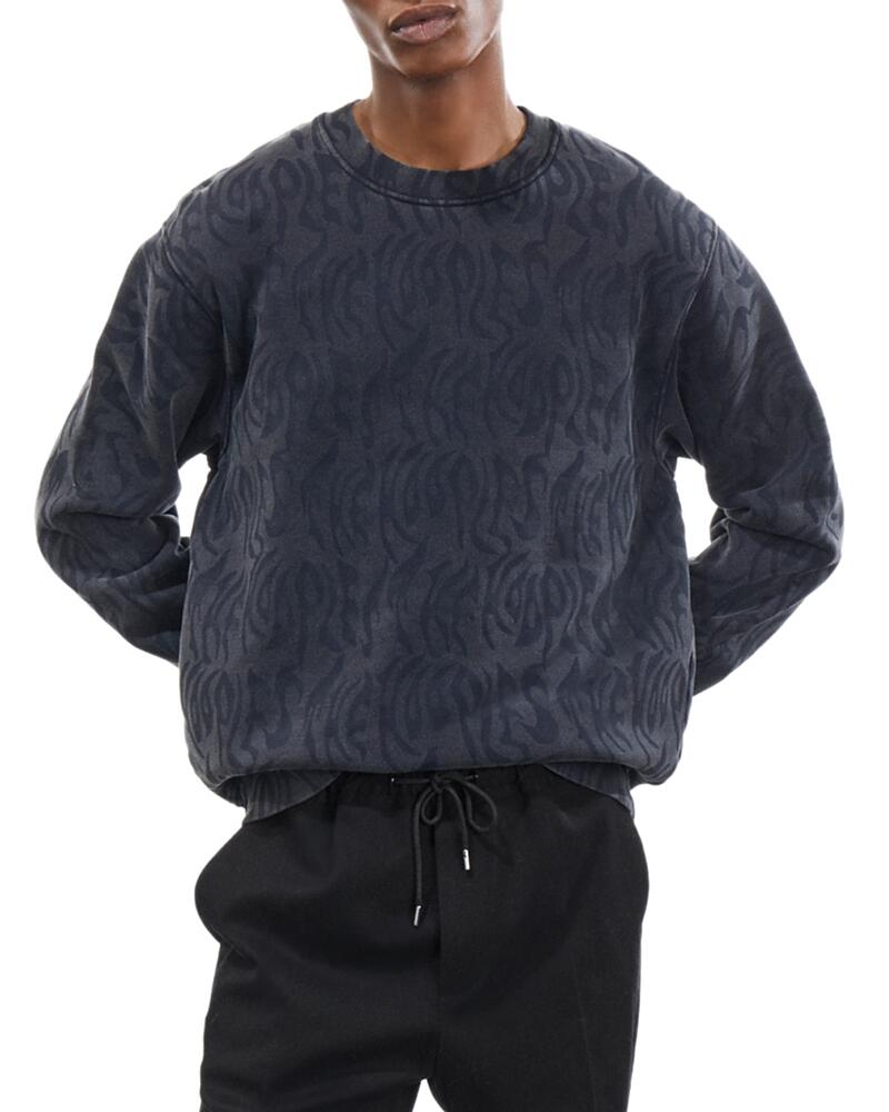 The Kooples Relaxed Fit Printed Long Sleeve Crewneck Sweatshirt Cover