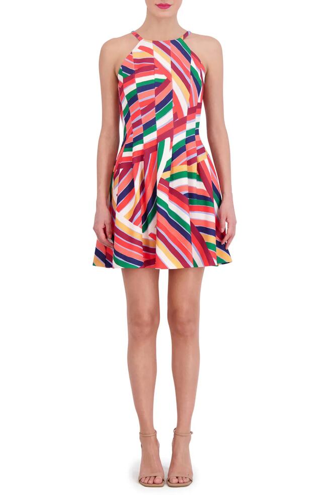 Vince Camuto Scuba Fit & Flare Dress in Pink Multi Cover