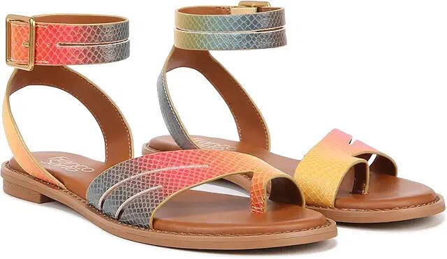 Franco Sarto Greene Ankle Strap Flat Sandals (Rainbow Snake Print) Women's Sandals Cover