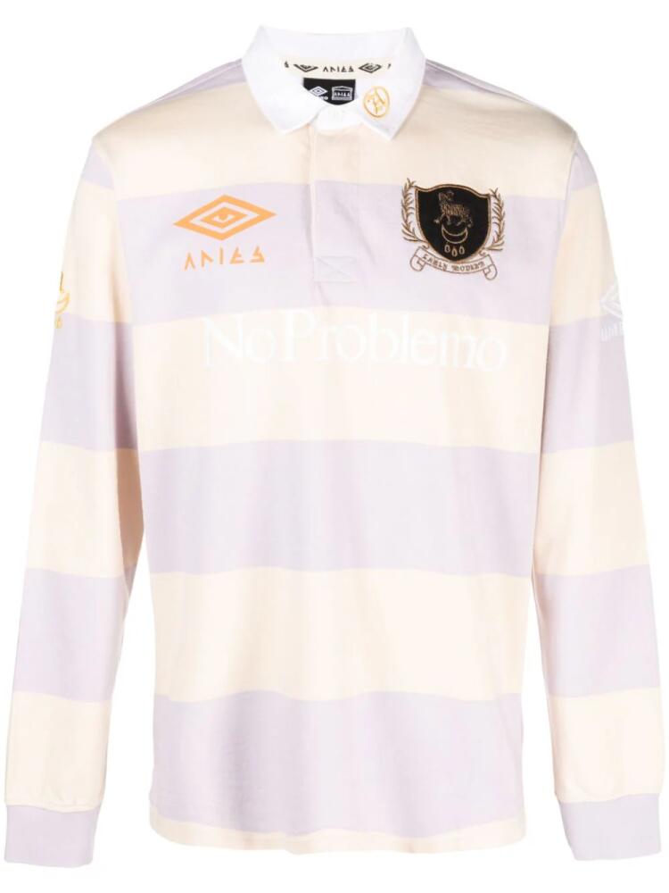 Aries x Umbro graphic-print polo shirt - Neutrals Cover