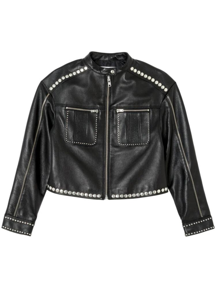 RE/DONE stud-embellished biker jacket - Black Cover