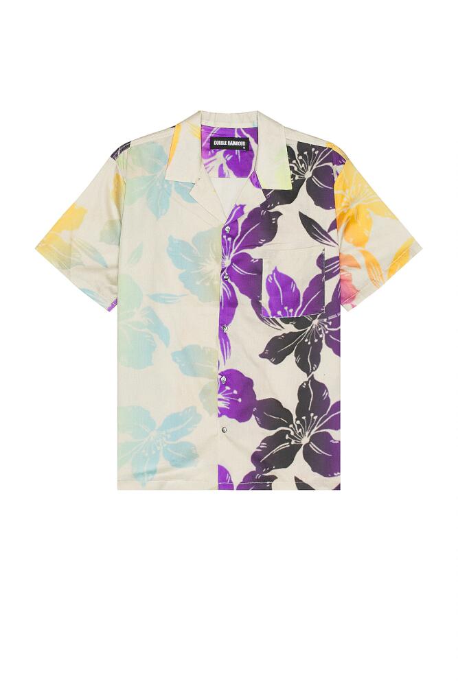 DOUBLE RAINBOUU Short Sleeve Hawaiian Shirt in Ivory Cover