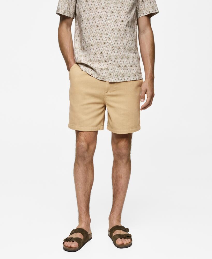 Mango Men's Pockets Bermuda Shorts - Ochre Cover