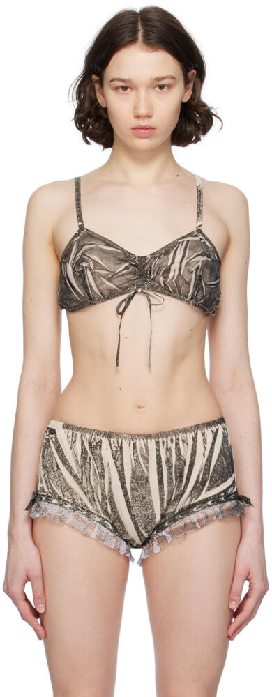 Maison Margiela Black Printed Bra Cover