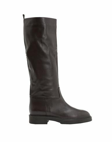 8 By Yoox Leather Almond-toe High Boot Woman Boot Dark brown Calfskin Cover