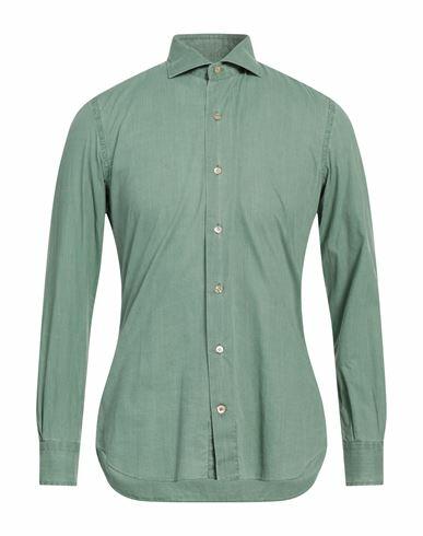 Mazzarelli Man Shirt Military green Cotton Cover