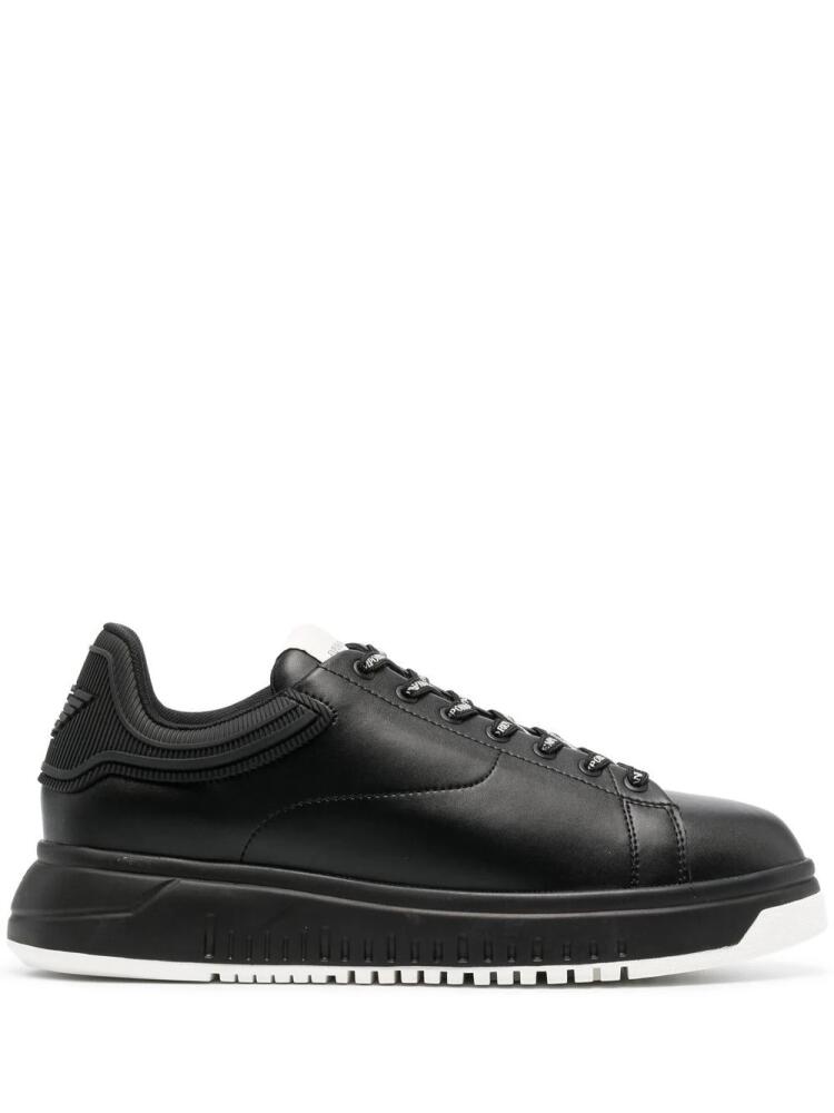 Emporio Armani lace-up low-top sneakers - Black Cover