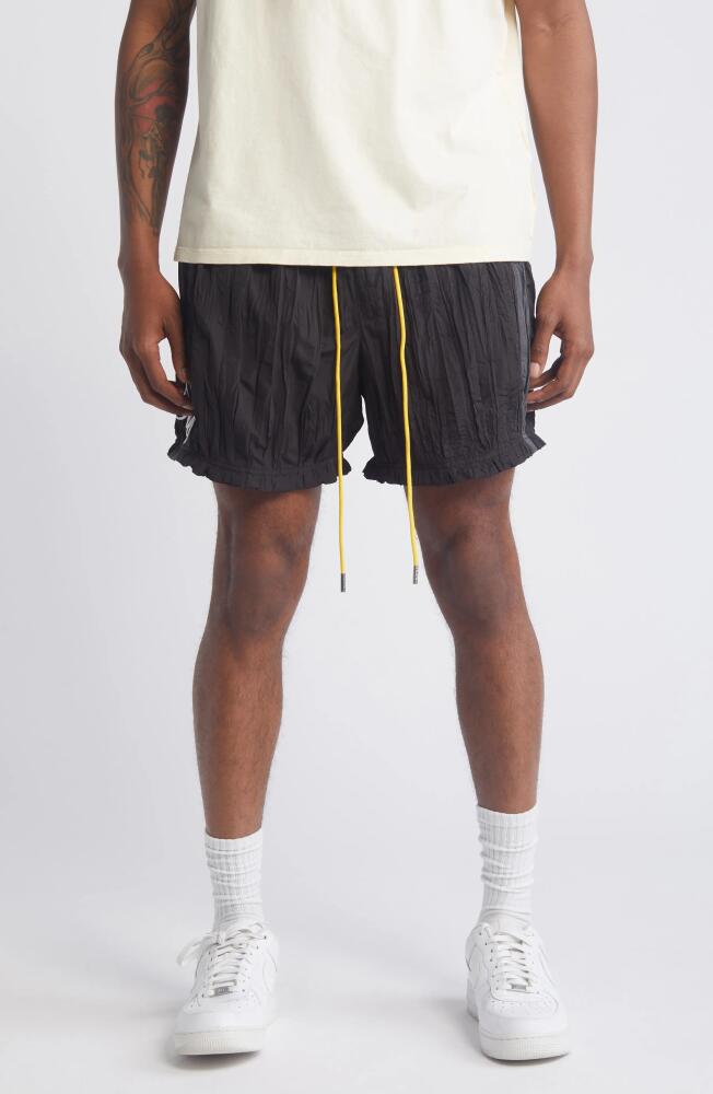 DIET STARTS MONDAY Crinkled Drawstring Shorts in Black Cover