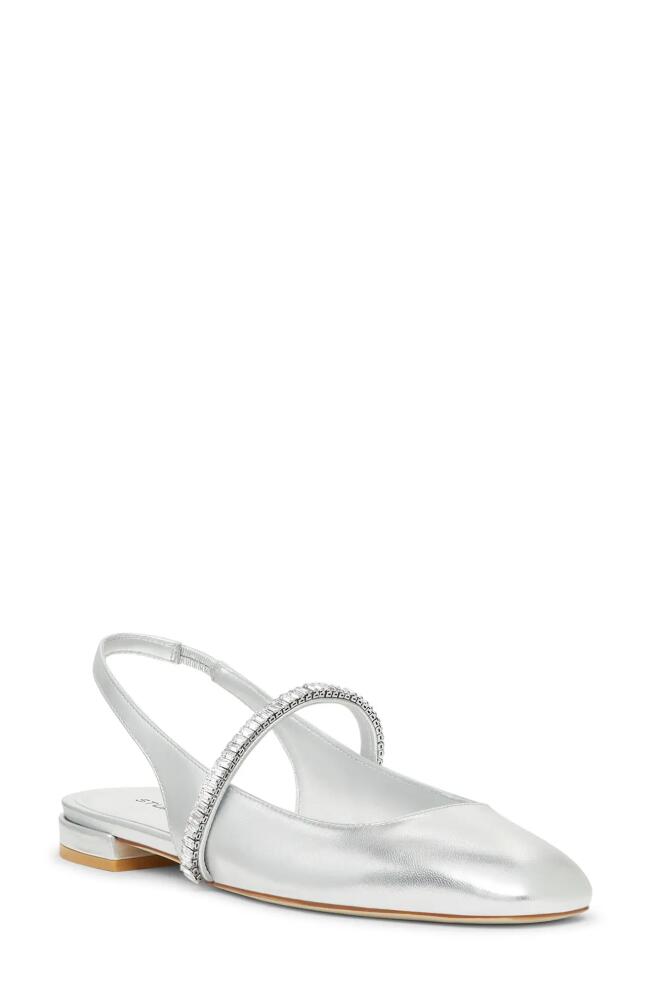 Stuart Weitzman Stefanie Slingback Flat in Silver/Clear Cover