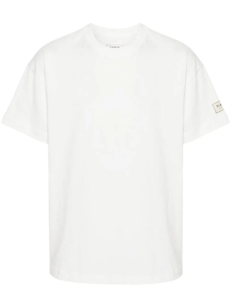 FLÂNEUR appliqué-logo cotton T-shirt - White Cover