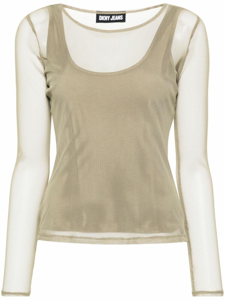 DKNY round-neck mesh T-shirt - Green Cover